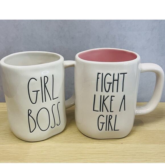 Rae Dunn Artisan Collection By Magenta Coffee Mug Cup Fight Like A Girl/ Boss - Picture 1 of 12